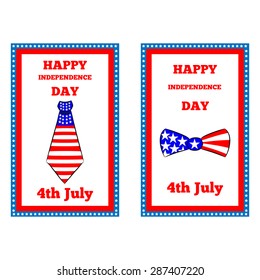 Independence Day American  Posters Set. Fourth of July. 