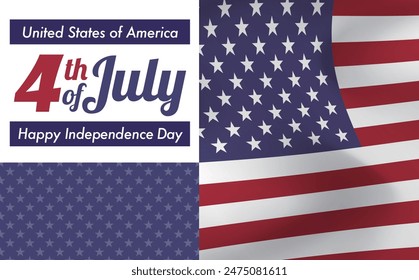 Independence Day American Stars and Stripes Background Design_4th of July American Independence Day Framed Material with Copy Space