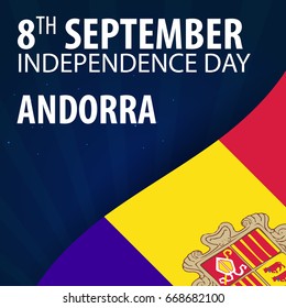 Independence day of Andorra. Flag and Patriotic Banner. Vector illustration