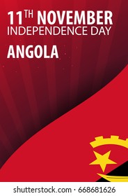 Independence day of Angola. Flag and Patriotic Banner. Vector illustration