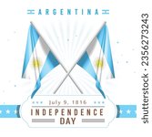 Independence Day of Argentina with Flag