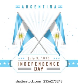 Día de la Independencia de Argentina con bandera