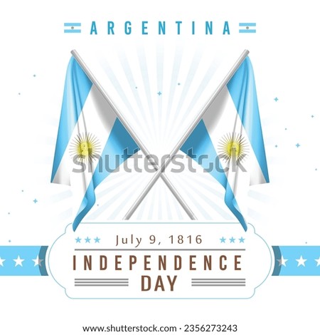 Independence Day of Argentina with Flag