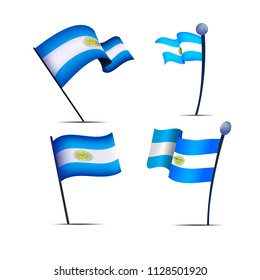 Independence Day of Argentina, a set of flags, vector illustration