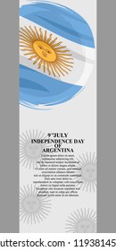 Independence day of Argentina vector illustration. Suitable for greeting card, poster and banner. 