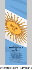 Independence day of Argentina vector illustration. Suitable for greeting card, poster and banner. 