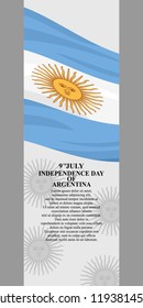 Independence day of Argentina vector illustration. Suitable for greeting card, poster and banner. 