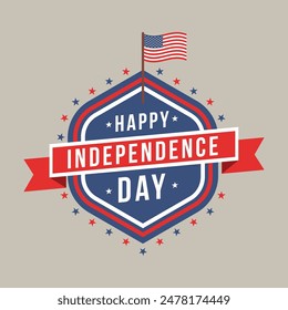 Independence Day art background, 4th july poster or art, USA flags, united states, Translate: Happy Independence Day 4th July