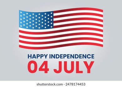 Fondo de arte del Día de la Independencia, cartel o arte del 4 de julio, banderas de Estados Unidos, Estados Unidos, Traducir: Feliz Día de la Independencia 4 de julio