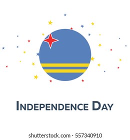 Independence day of Aruba. Patriotic Banner. Vector illustration