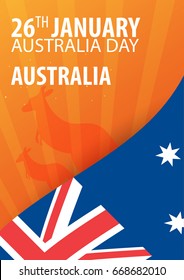 Independence day of Australia. Flag and Patriotic Banner. Vector illustration