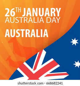 Independence day of Australia. Flag and Patriotic Banner. Vector illustration