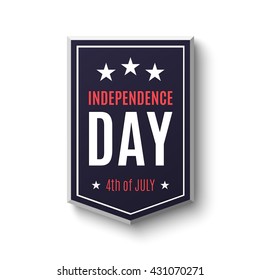 Independence day background, 4th of July. Banner on isolated on white. Vector illustration..