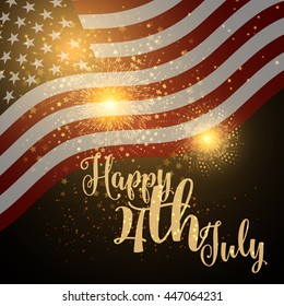 Independence Day background with American flag