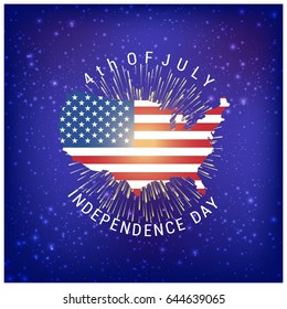 Independence day background and badge logo with US flag