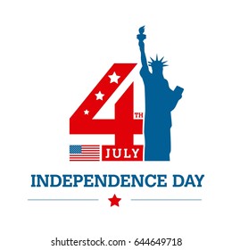 Independence day background and badge logo with US flag