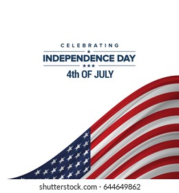 Independence Day Background And Badge Logo With US Flag