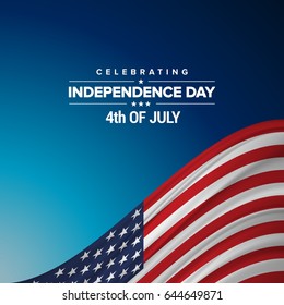 Independence day background and badge logo with US flag