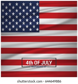 Independence day background and badge logo with US flag