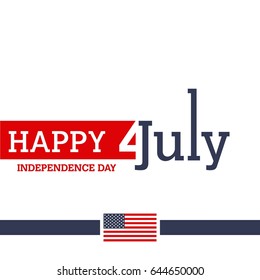 Independence day background and badge logo with US flag