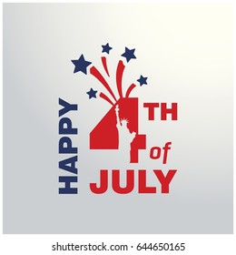Independence day background and badge logo with US flag