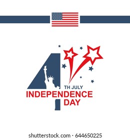 Independence day background and badge logo with US flag