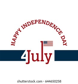 Independence day background and badge logo with US flag
