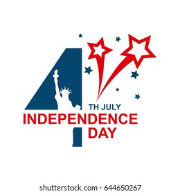 Independence day background and badge logo with US flag