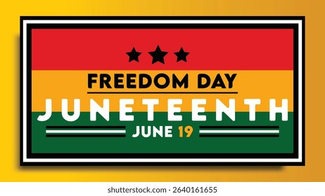 Independence Day Background Design June. Poster or banner with Juneteenth.with space for text June 19. Vector Illustration