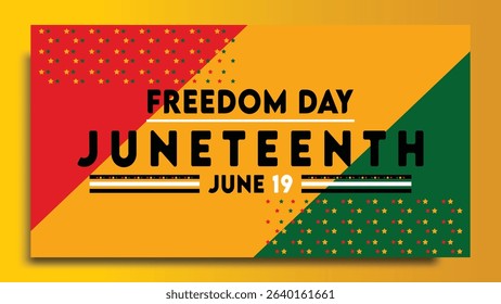 Independence Day Background Design June. Poster or banner with Juneteenth.with space for text June 19. Vector Illustration