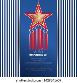 Independence Day background. Fourth of July. 4th of July.Independence Day design. Vector illustration