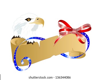 Independence day background with parchment and eagle