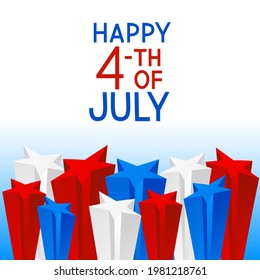 Independence day background with starry abstract border for Your design