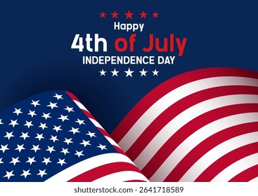 Independence Day background with stars and stripes flag design