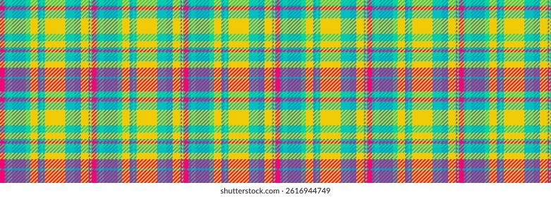 Independence day background textile vector, checking pattern seamless plaid. Cool tartan fabric check texture in bright and teal colors palette.