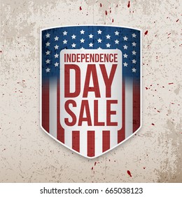Independence Day Background with USA Flag Shield