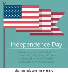 Independence Day background with USA flag. Vector illustration
