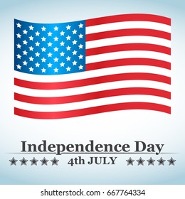Independence Day background with USA flag. Vector illustration