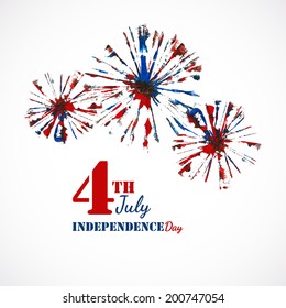 Independence Day background. Vector firework.   