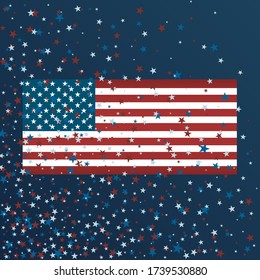 Independence Day background. Vector Illustration with stars and USA flag