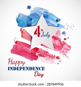 Independence Day background. Watercolor vector illustration