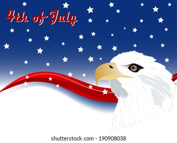 Independence day background with wave and stars