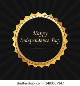 Independence day Badge with gold effect