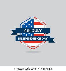 Independence day badge isolated flat design vector illustration