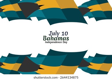 Dia da Independência das Bahamas ilustração vetorial. Adequado para cartão, cartaz e banner.