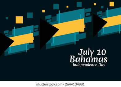 Independence Day of Bahamas vector illustration. Suitable for greeting card, poster and banner.