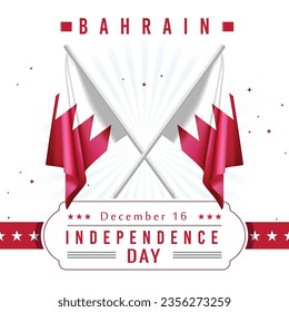 Independence Day of Bahrain with Flag