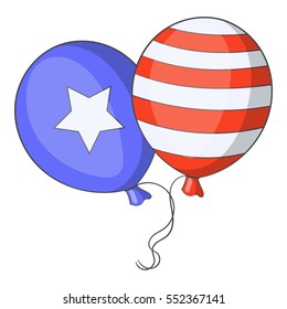 Independence day balloons icon. Cartoon illustration of independence day balloon, vector icon for web design