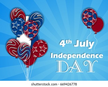 Independence day. Balloons national colors.
