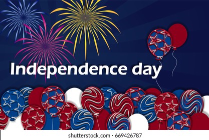 Independence day. Balloons national colors.